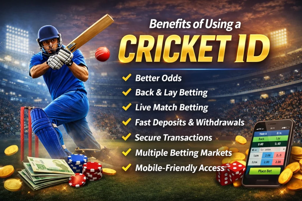 Benefits of Cricket ID online betting with better odds, live betting and secure exchange platform