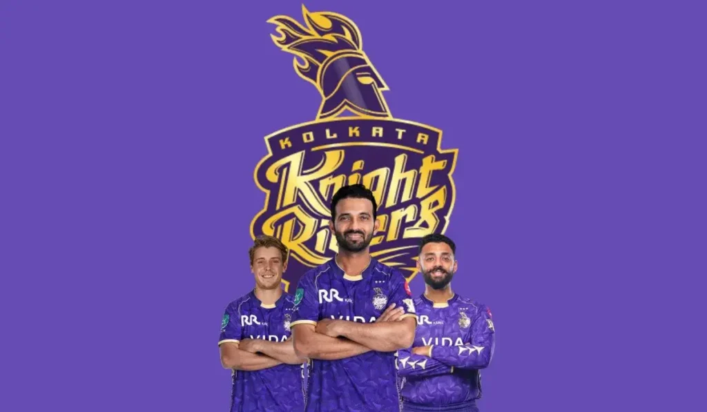 KKR Team 2026 Squad featuring Kolkata Knight Riders players in official IPL jersey