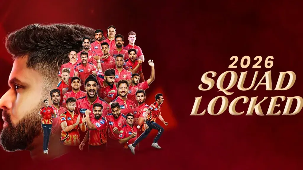 PBKS Team 2026 Squad locked featuring Punjab Kings players in official red jersey ahead of IPL 2026 season